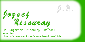 jozsef missuray business card